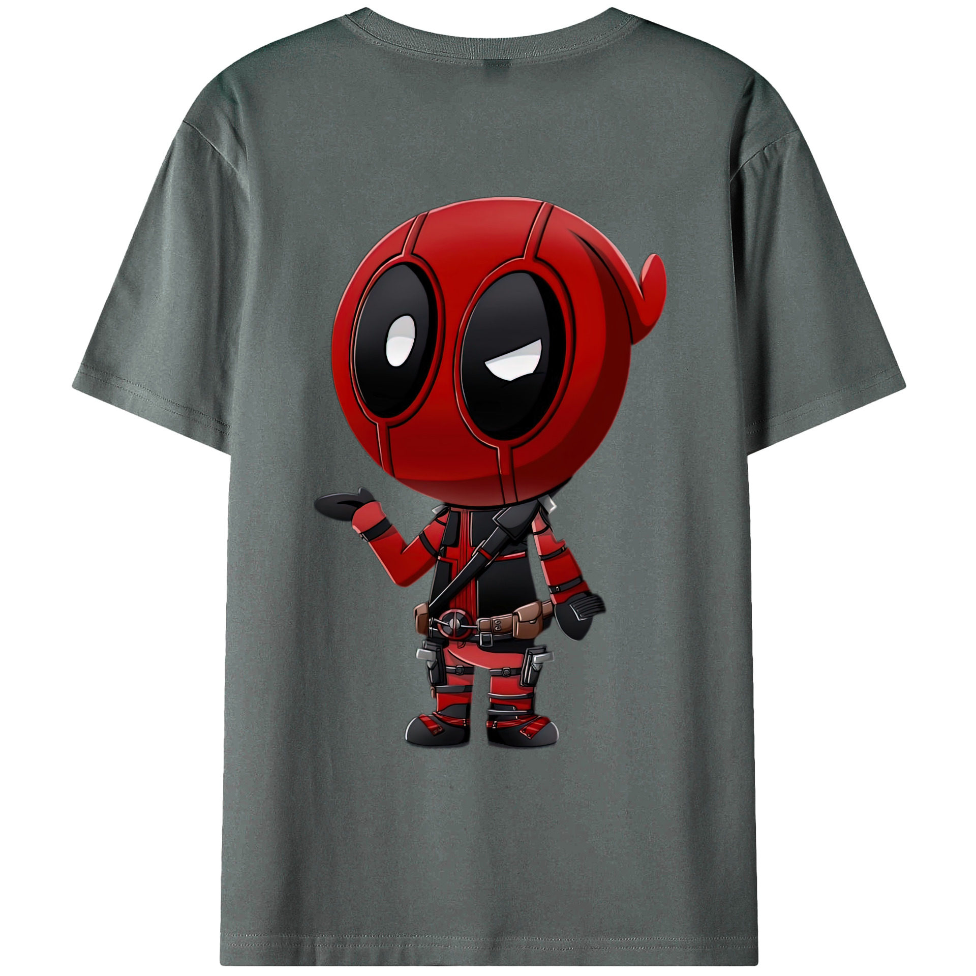 （画像用） Deadpool デッドプール 綿100％ メンズ半袖Tシャツ（バックプリント） 通気性
